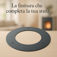 Rosone finitura arredo alluminio canale fumo stufa pellet abbellimento parete *** misura Ø 180, confezione 1