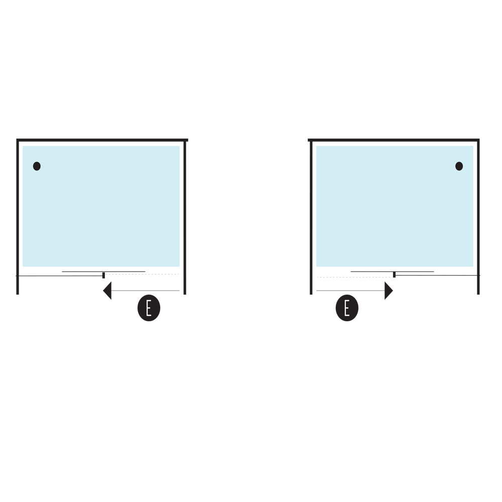 Ogomondo porta scorrevole slide due ante black profilo nero cristallo 8 mm *** misure 157-159xh200 cm, confezione 1