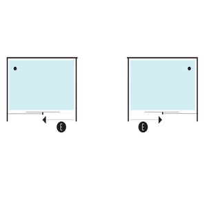 Ogomondo porta scorrevole slide due ante black profilo nero cristallo 8 mm *** misure 157-159xh200 cm, confezione 1