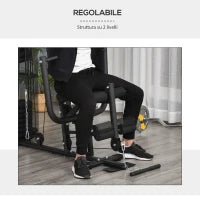 Stazione Fitness Palestra Multifunzione per Allenamento a Casa e Professionale, Acciaio 150x110x210cm Nero