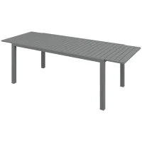 Tavolo da Giardino Estensibile Rettangolare per 6-8 Persone, in Alluminio, 180/240L x 94l x 73H cm, Grigio