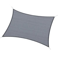 Tenda a Vela Parasole Rettangolare per Terrazzo e Giardino, 400x610cm, Grigio