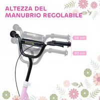 Monopattino per Bambini 5-12 Anni con Freno Posteriore e Manubrio Regolabile, 120x52x80-88 cm, Rosa