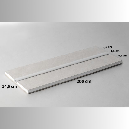 Semilavorato cartongesso fibra alluminio led 14,5x200 cm 15 pezzi 30 m lineari