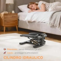 Stepper 2 in 1 con Monitor LCD, Pedali Grandi e Antiscivolo, Capacità 100 kg, Nero