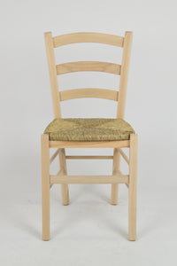 Set 2 sedie Venice Tommychairs, robusta struttura in faggio levigato, non trattato, 100% naturale e seduta in paglia