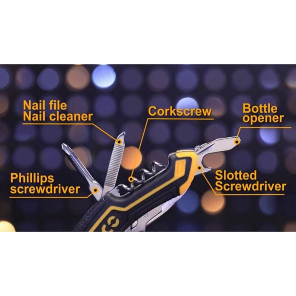 Coltello multifunzione tascabile campeggio escursionismo outdoor 10 attrezzi