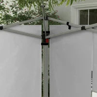 Set di 2 Pannelli Laterali per Gazebo da 3 x 3 m/3 x 4 m, Pannello per Gazebo con Finestra, 295 x 195 cm, Grigio Chiaro