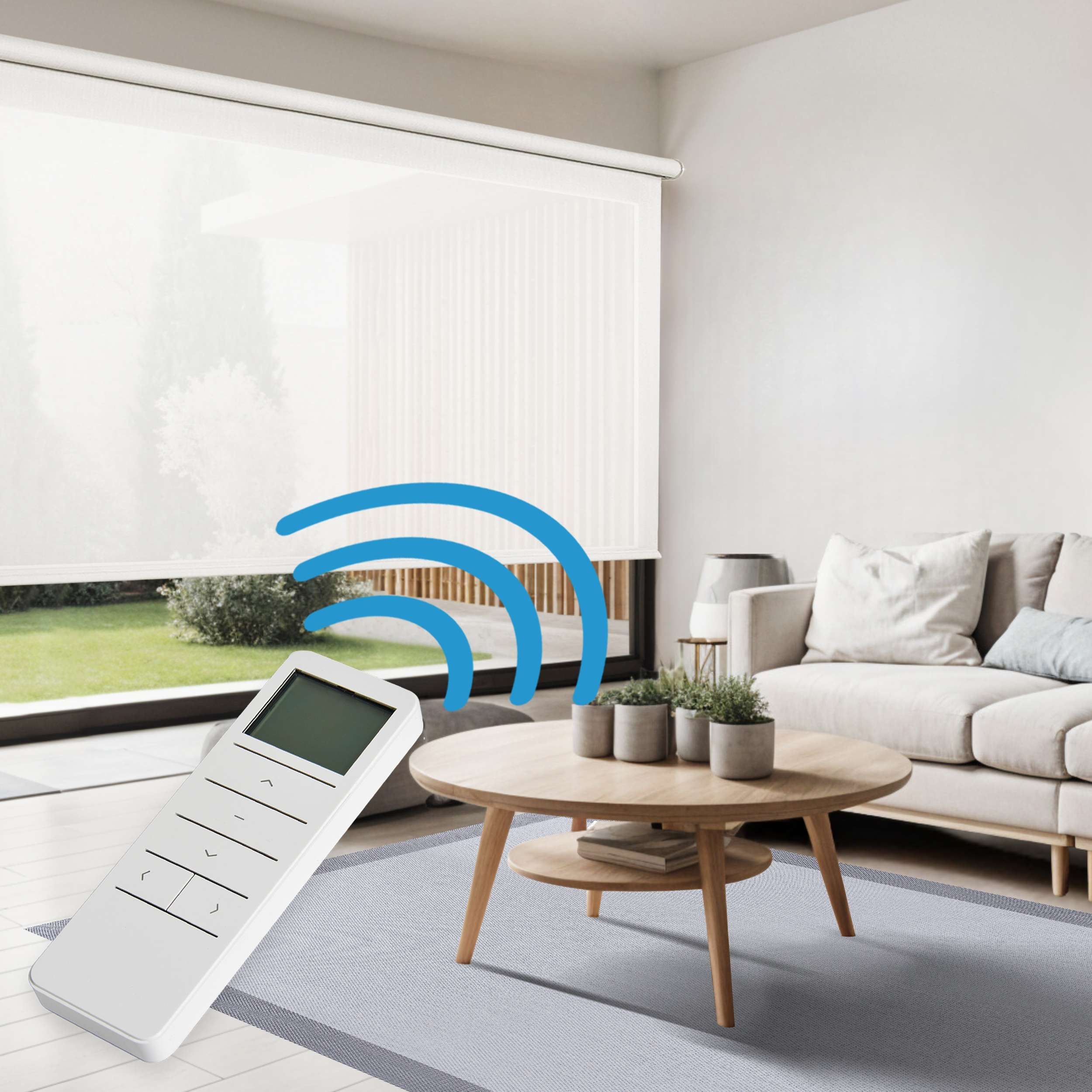 Tende a Rullo Motorizzate Screen Premium con finiture in alluminio Tessuto Tecnico con Motore e Telecomando  Bianco 200x250 cm