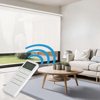 Tende a Rullo Motorizzate Screen Premium con finiture in alluminio Tessuto Tecnico con Motore e Telecomando  Bianco 100x180 cm