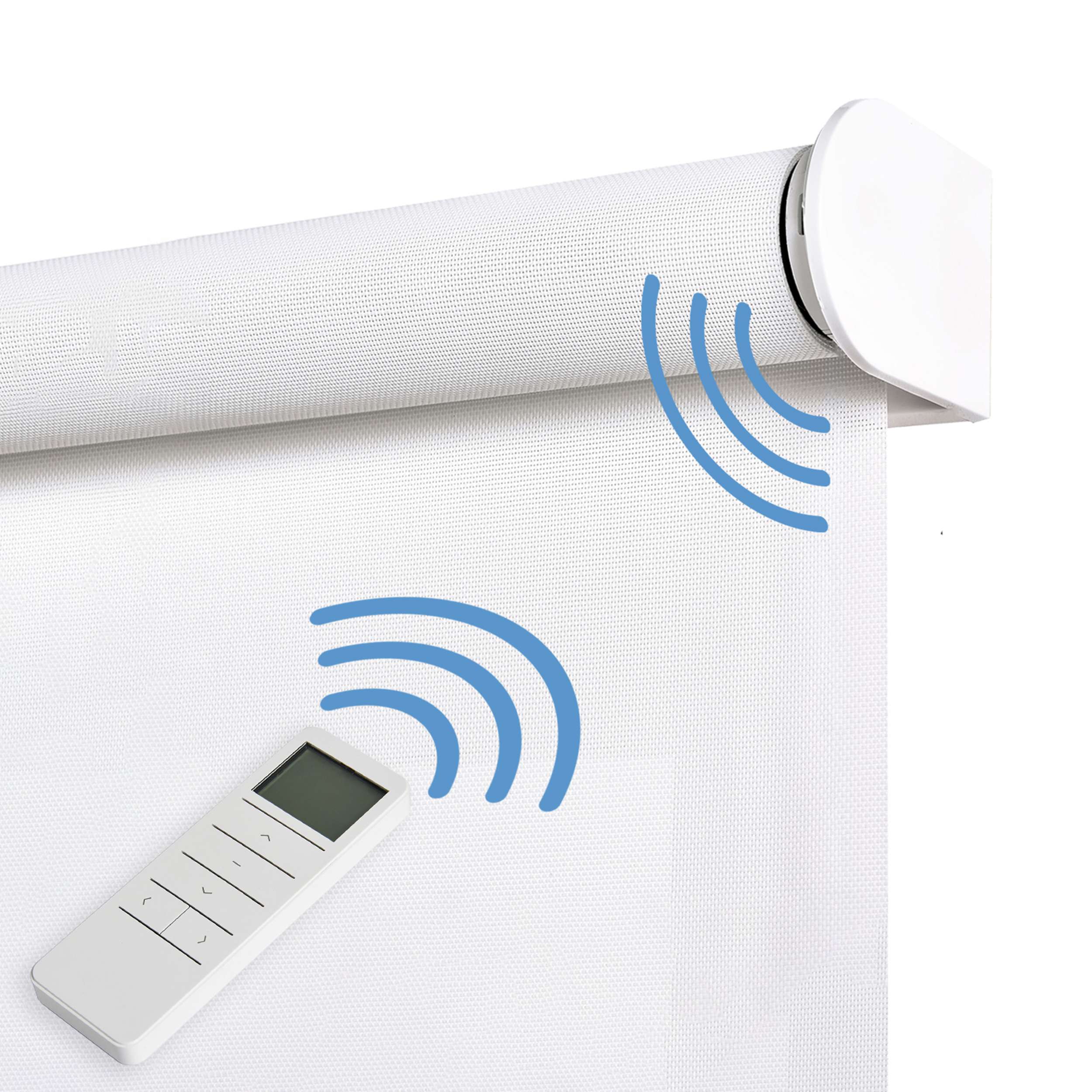 Tende a Rullo Motorizzate Screen Premium con finiture in alluminio Tessuto Tecnico con Motore e Telecomando  Bianco 100x250 cm