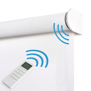 Tende a Rullo Motorizzate Screen Premium con finiture in alluminio Tessuto Tecnico con Motore e Telecomando  Bianco 100x250 cm