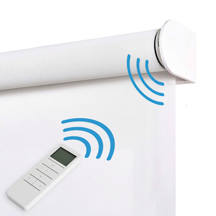Tende a Rullo Motorizzate Screen Premium con finiture in alluminio Tessuto Tecnico con Motore e Telecomando  Bianco 200x250 cm