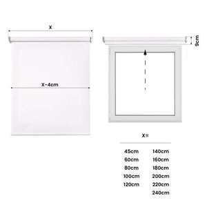 Tende a Rullo Motorizzate Screen Premium con finiture in alluminio Tessuto Tecnico con Motore e Telecomando  Bianco 120x250 cm