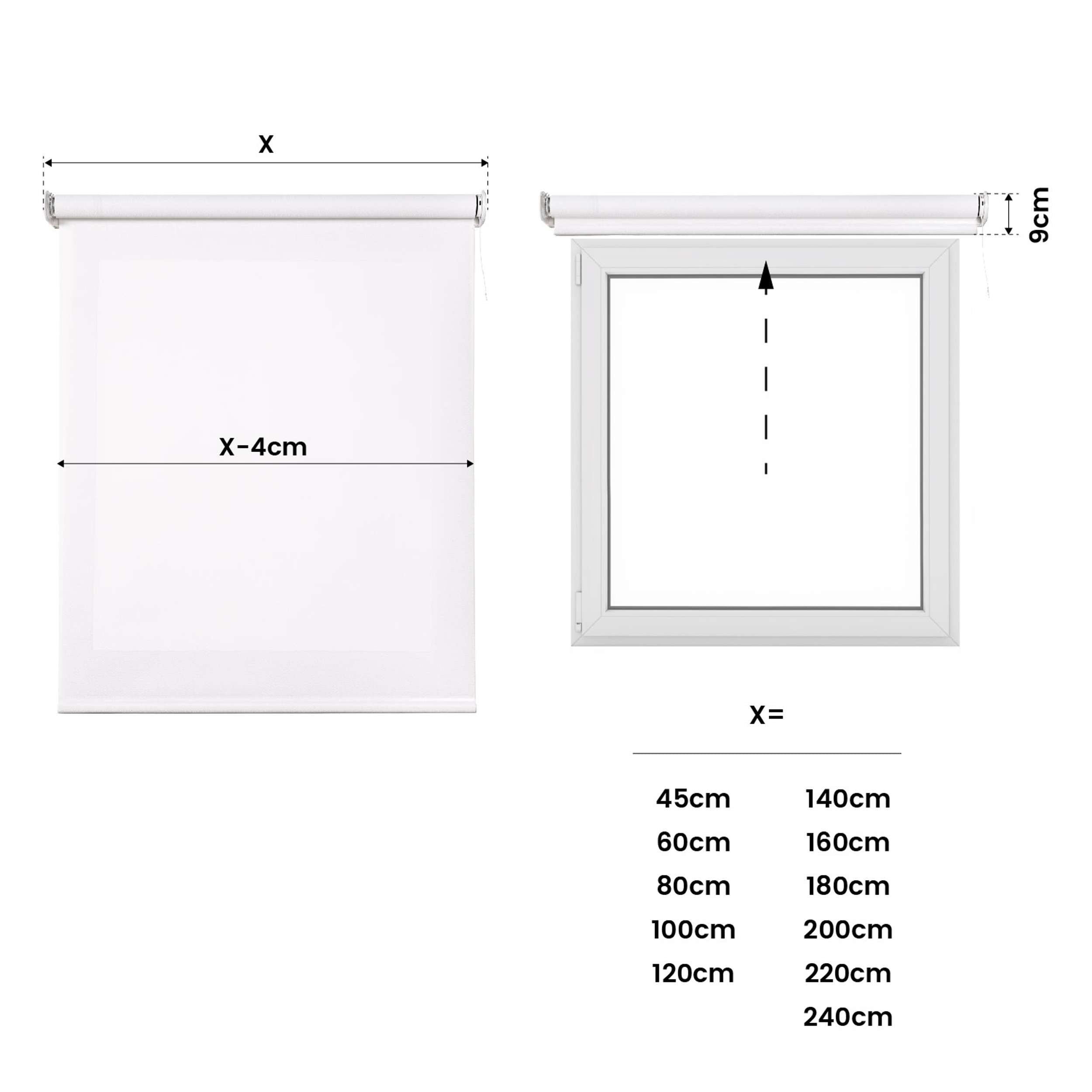 Tende a Rullo Motorizzate Screen Premium con finiture in alluminio Tessuto Tecnico con Motore e Telecomando  Bianco 220x250 cm