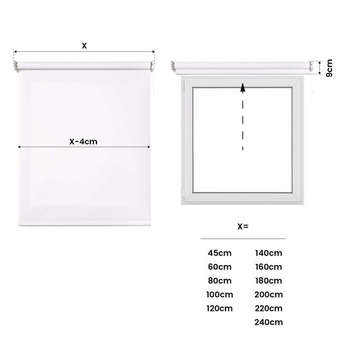 Tende a Rullo Motorizzate Screen Premium con finiture in alluminio Tessuto Tecnico con Motore e Telecomando  Bianco 220x250 cm