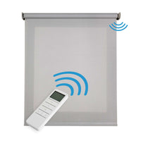 Tende a Rullo Motorizzate Screen Premium con finiture in alluminio Tessuto Tecnico con Motore e Telecomando  Grigia 80x250 cm