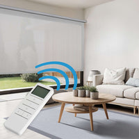 Tende a Rullo Motorizzate Screen Premium con finiture in alluminio Tessuto Tecnico con Motore e Telecomando  Grigia 80x250 cm