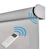 Tende a Rullo Motorizzate Screen Premium con finiture in alluminio Tessuto Tecnico con Motore e Telecomando  Grigia 100x250 cm