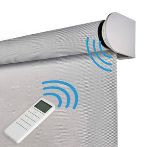Tende a Rullo Motorizzate Screen Premium con finiture in alluminio Tessuto Tecnico con Motore e Telecomando  Grigia 80x180 cm
