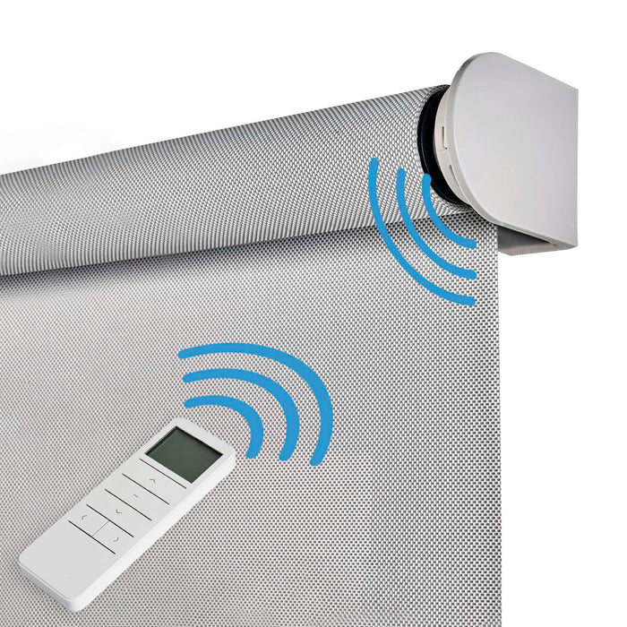 Tende a Rullo Motorizzate Screen Premium con finiture in alluminio Tessuto Tecnico con Motore e Telecomando  Grigia 80x250 cm