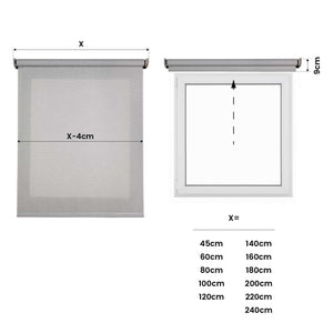 Tende a Rullo Motorizzate Screen Premium con finiture in alluminio Tessuto Tecnico con Motore e Telecomando  Grigia 80x250 cm