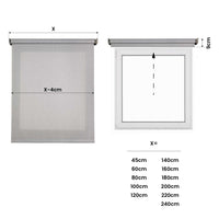 Tende a Rullo Motorizzate Screen Premium con finiture in alluminio Tessuto Tecnico con Motore e Telecomando  Grigia 60x250 cm