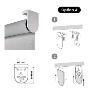 Tende a Rullo Motorizzate Screen Premium con finiture in alluminio Tessuto Tecnico con Motore e Telecomando  Grigia 80x180 cm