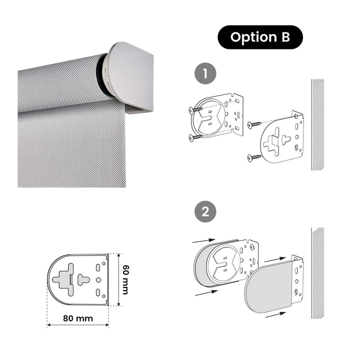 Tende a Rullo Motorizzate Screen Premium con finiture in alluminio Tessuto Tecnico con Motore e Telecomando  Grigia 80x250 cm