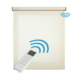 Tende a Rullo Motorizzate Screen Premium con finiture in alluminio Tessuto Tecnico con Motore e Telecomando  Beige 100x250 cm