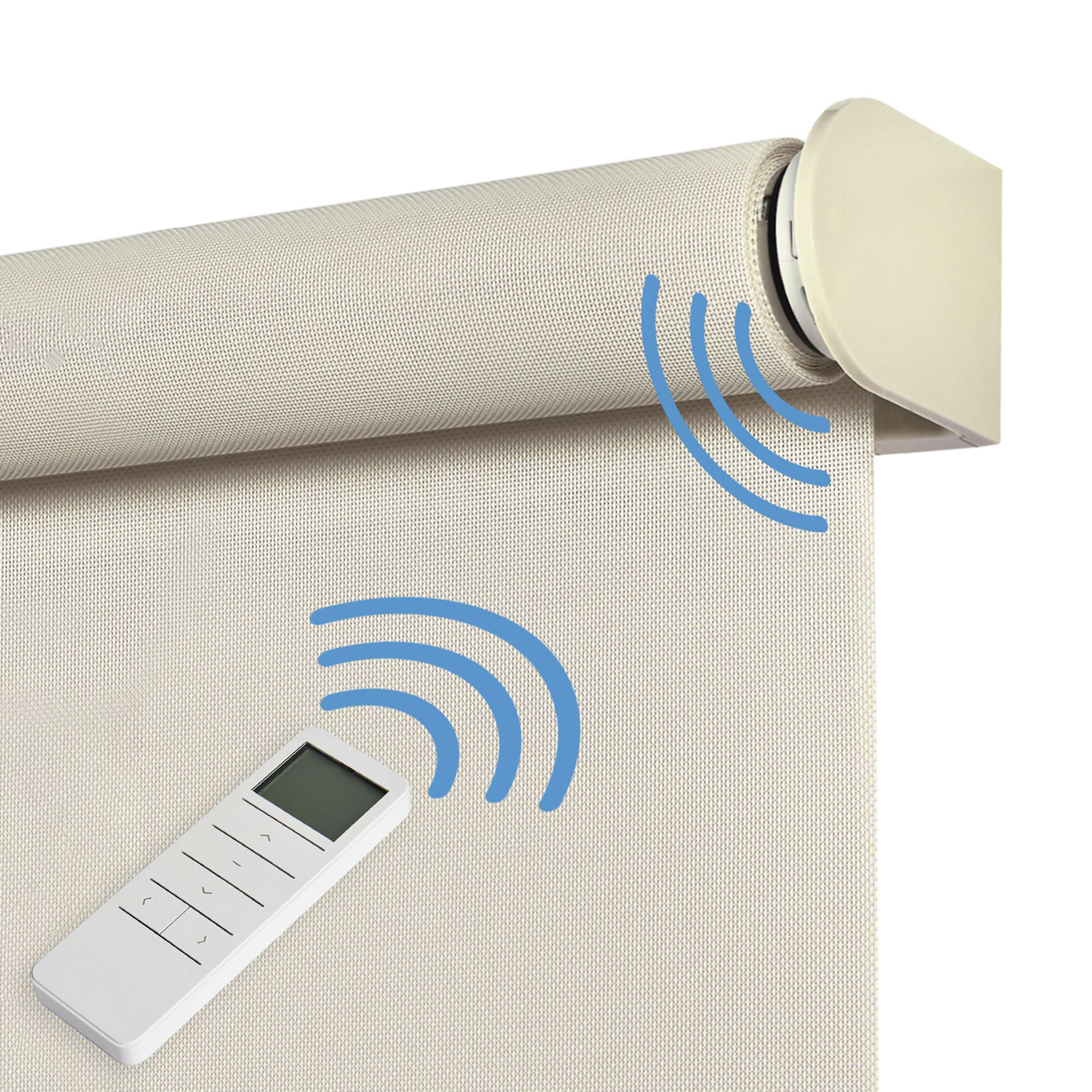 Tende a Rullo Motorizzate Screen Premium con finiture in alluminio Tessuto Tecnico con Motore e Telecomando  Beige 180x180 cm