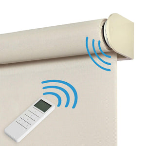 Tende a Rullo Motorizzate Screen Premium con finiture in alluminio Tessuto Tecnico con Motore e Telecomando  Beige 80x250 cm