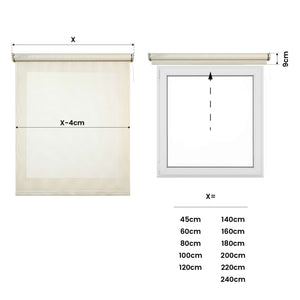 Tende a Rullo Motorizzate Screen Premium con finiture in alluminio Tessuto Tecnico con Motore e Telecomando  Beige 100x250 cm