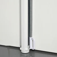 Cancellino per Cani Estensibile fino a 115 cm, in Poliestere e Acciaio, 115x82.5 cm, Bianco e Grigio