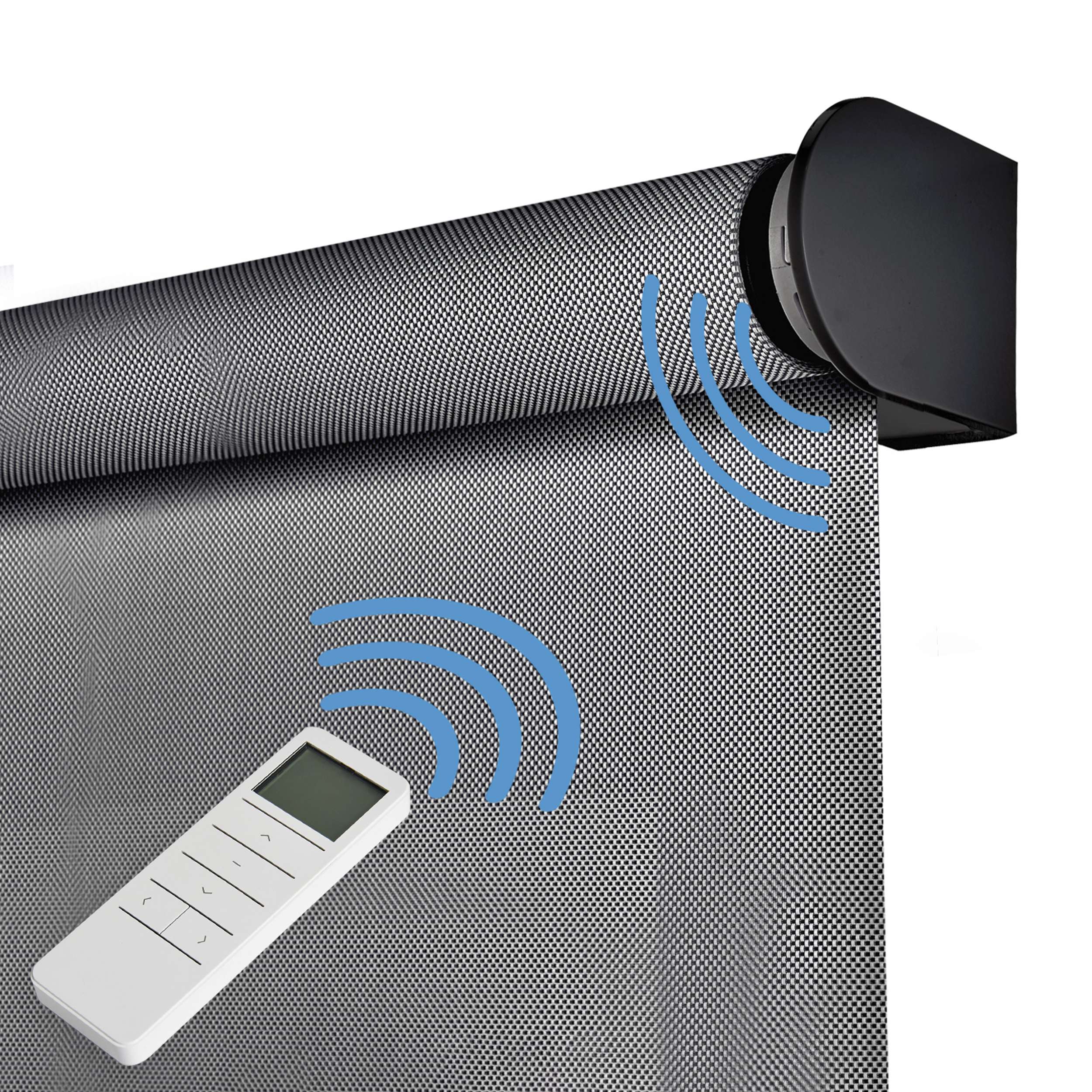 Tende a Rullo Motorizzate Screen Premium con finiture in alluminio Tessuto Tecnico con Motore e Telecomando  Grigio Scuro 240x180 cm