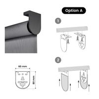 Tende a Rullo Motorizzate Screen Premium con finiture in alluminio Tessuto Tecnico con Motore e Telecomando  Grigio Scuro 240x180 cm