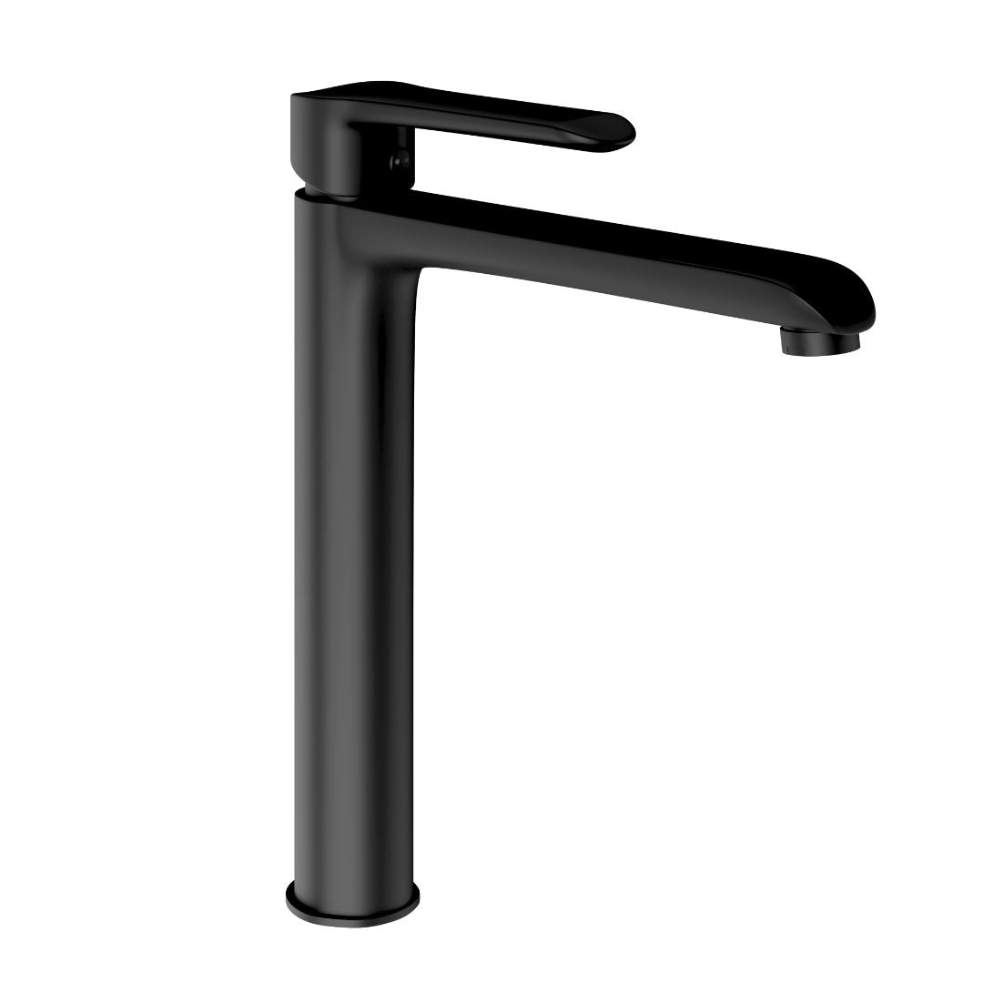 Miscelatore rubinetto puma per lavabo con bocca alta in ottone nero opaco bagno *** confezione 1