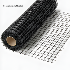 Rete in fibra di vetro 40x40 mm rinforzo massetti e intonaci 10 rotoli 1x50 m