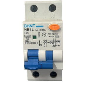 Chint serie nb1l1 interruttore magnetotermico differenziale 1p+n alta protezione *** ampere 6 ampere, confezione 1