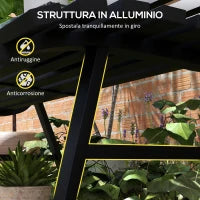 Panchina da Esterno in Alluminio a 2 Posti a Doghe, 123x67x79cm, Nero