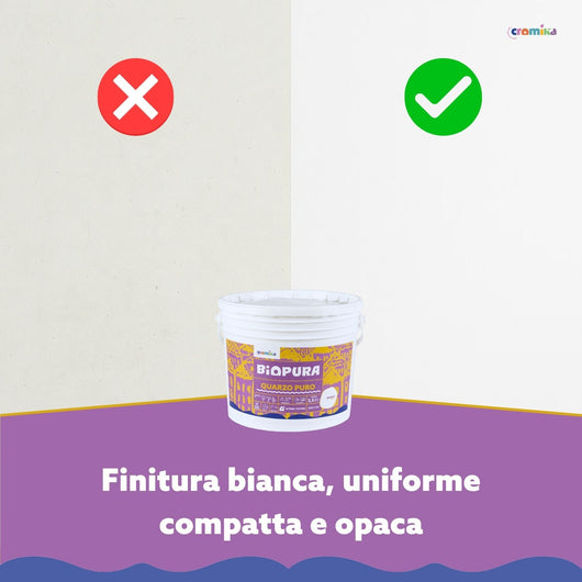 Pittura murale quarzo interni esterni finitura opaca linea biopura cromika *** formato 2.5 lt, confezione 1