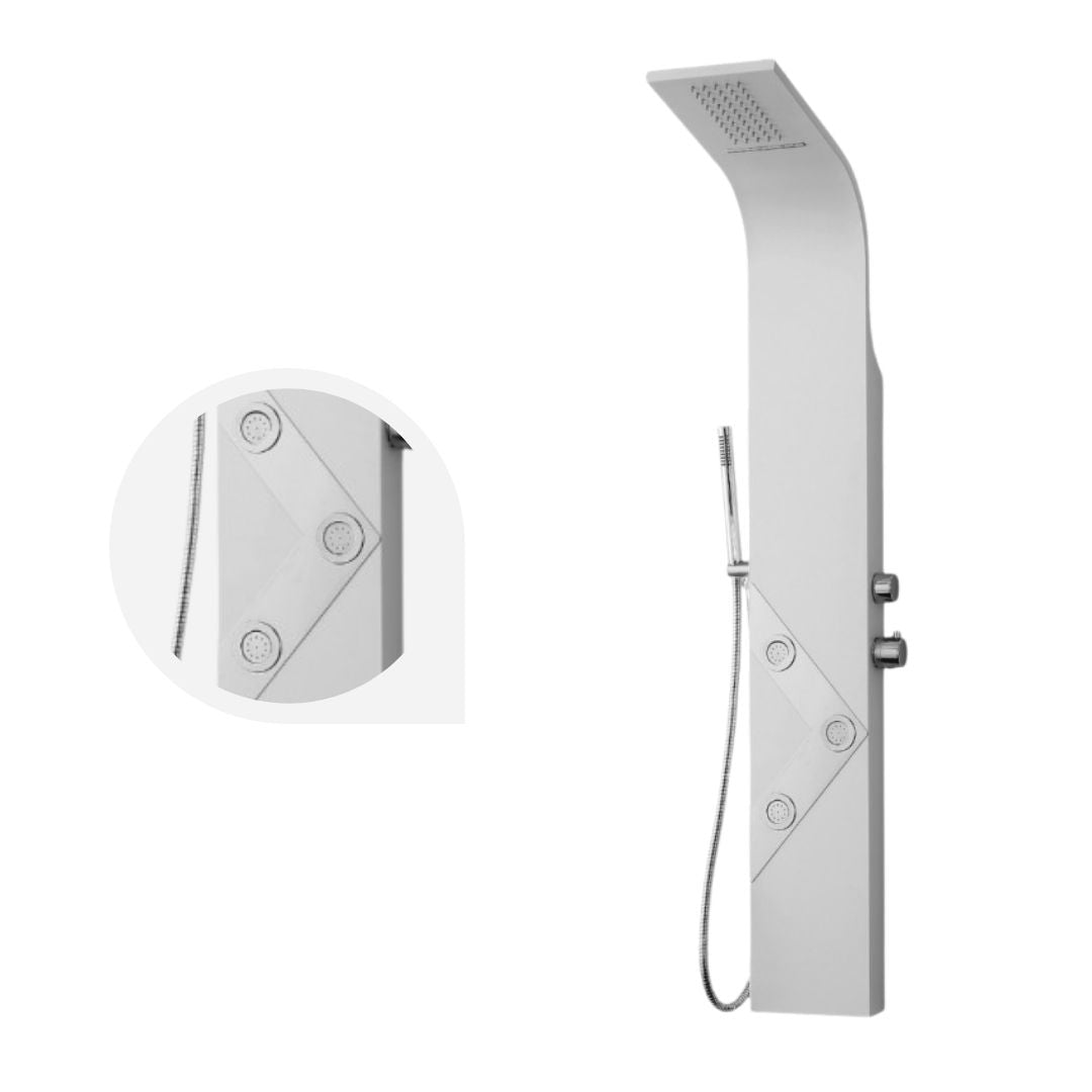 Colonna doccia lexus alluminio bianco 3 getti idro e cascata h150xl20 *** confezione 1