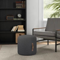 Poggiapiedi, Pouf con un design moderno, Grigio scuro + Marrone
