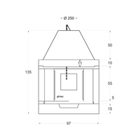 Camino a legna prefabbricato in ghisa con focolare aperto su due lati m100tghj2l