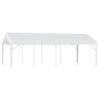 Gazebo da Giardino 8x4m in Acciaio con Pareti Rimovibili e Finestre Trasparenti, Bianco