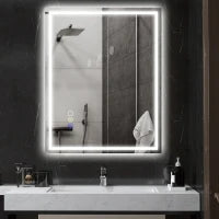 Specchio Bagno Antiappannante con Luce LED Regolabile, Speaker Bluetooth, Pulsanti Touch, 80x100 cm