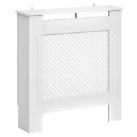 Copritermosifone Moderno a Griglia in MDF per Casa e Ufficio, 78x82x19 cm, Bianco