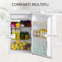 Frigorifero Piccolo 91L Monoporta Reversibile con Congelatore e Temperatura Regolabile, Bianco