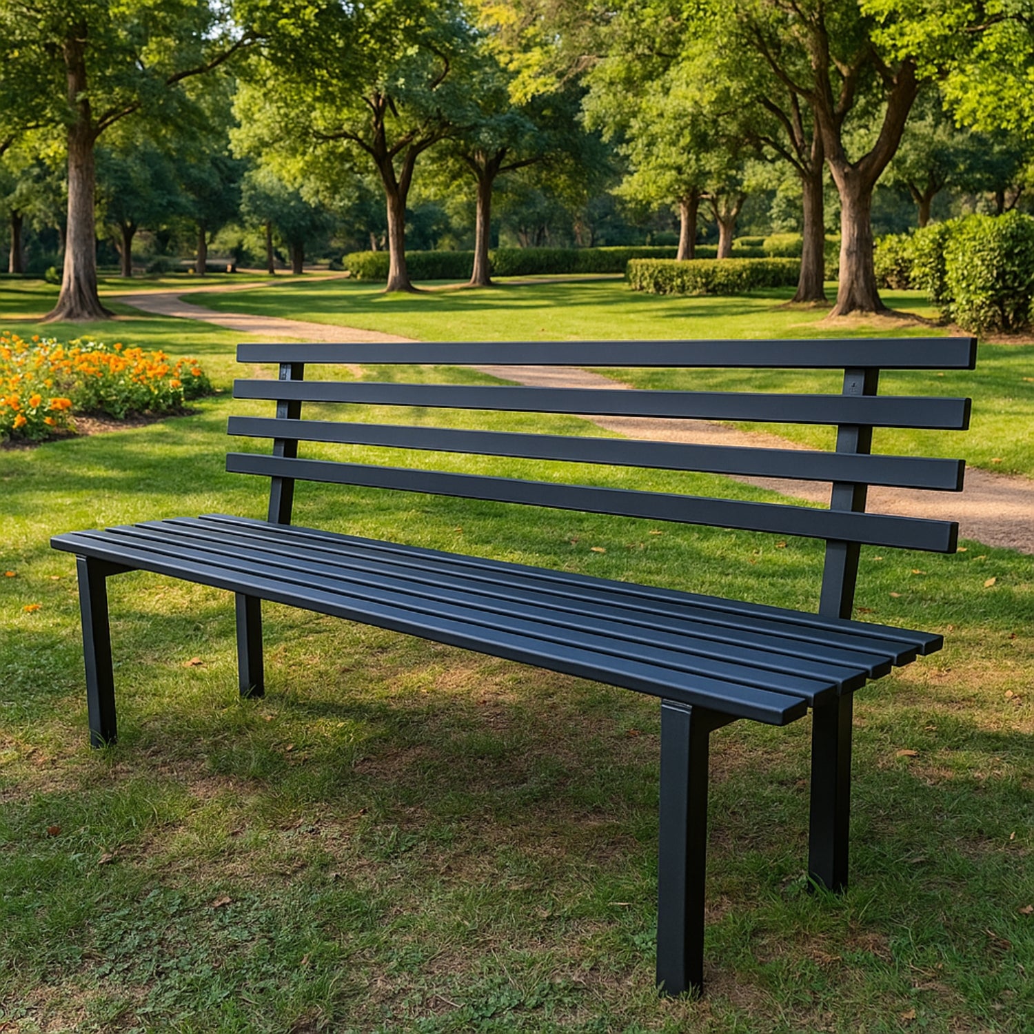 Panchina da giardino modello torino in acciaio lunghezza 160 cm