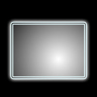 Specchio 5mm rettangolare smussato doppia cornice led interruttoretouch *** misure 90x70 cm, tonalità dimmerabile 27...